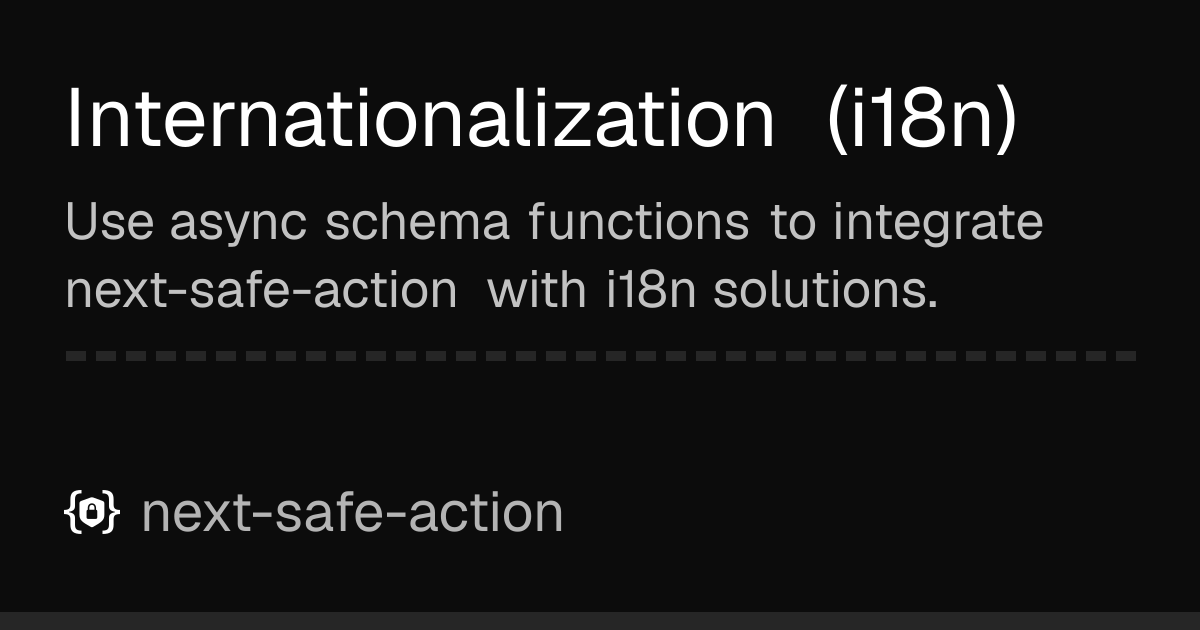Internationalization (i18n) | next-safe-action